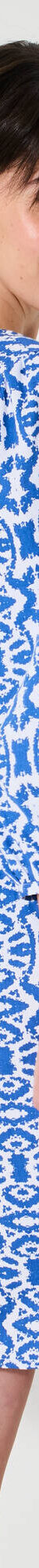 Robe courte évasée, imprimé ikat (bleu / blanc) Robe courte évasée, imprimé ikat (bleu / blanc)